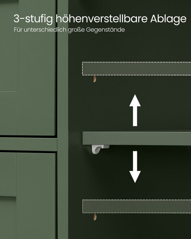 VASAGLE Badmöbel-Set Badezimmerschrank Badschrank Beistellschrank,verstellbare Ablage, mit 4 Schubladen, Schranktür, 30 x 55 x 82 cm, Kommode – Bild 4 von 5