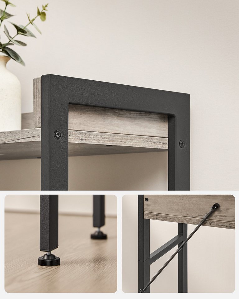 VASAGLE Badregal Toilettenregal, Waschmaschinenregal,Badezimmerregal, 3 offenen Ablagen – Bild 5 von 5