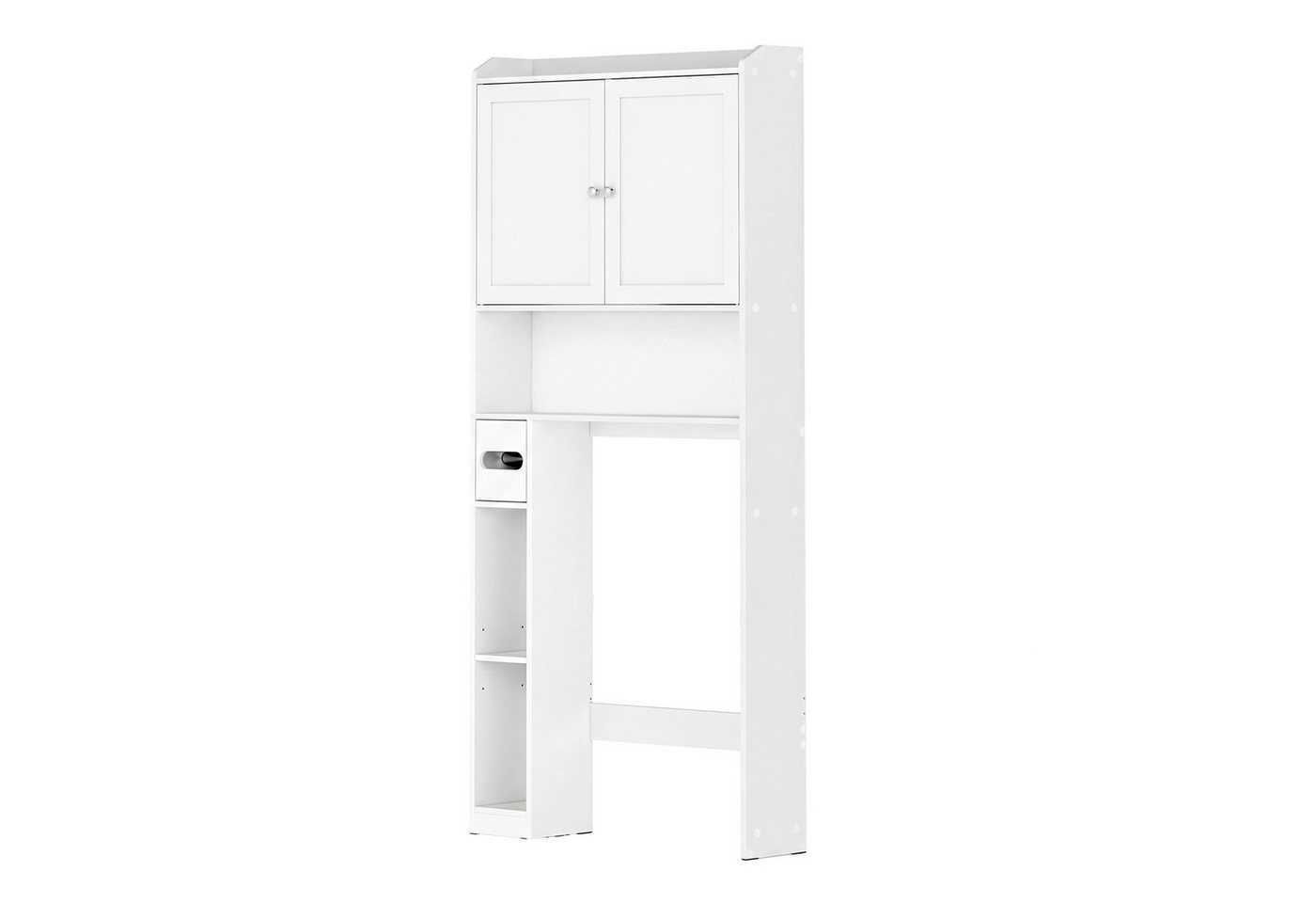 VASAGLE Badregal Toilettenregal, geeignet für die meisten Toiletten, 25 x 83 x 170 cm, Badezimmerregal, verstellbare Ablagen, platzsparend, wolkenweiß – Bild 5 von 5