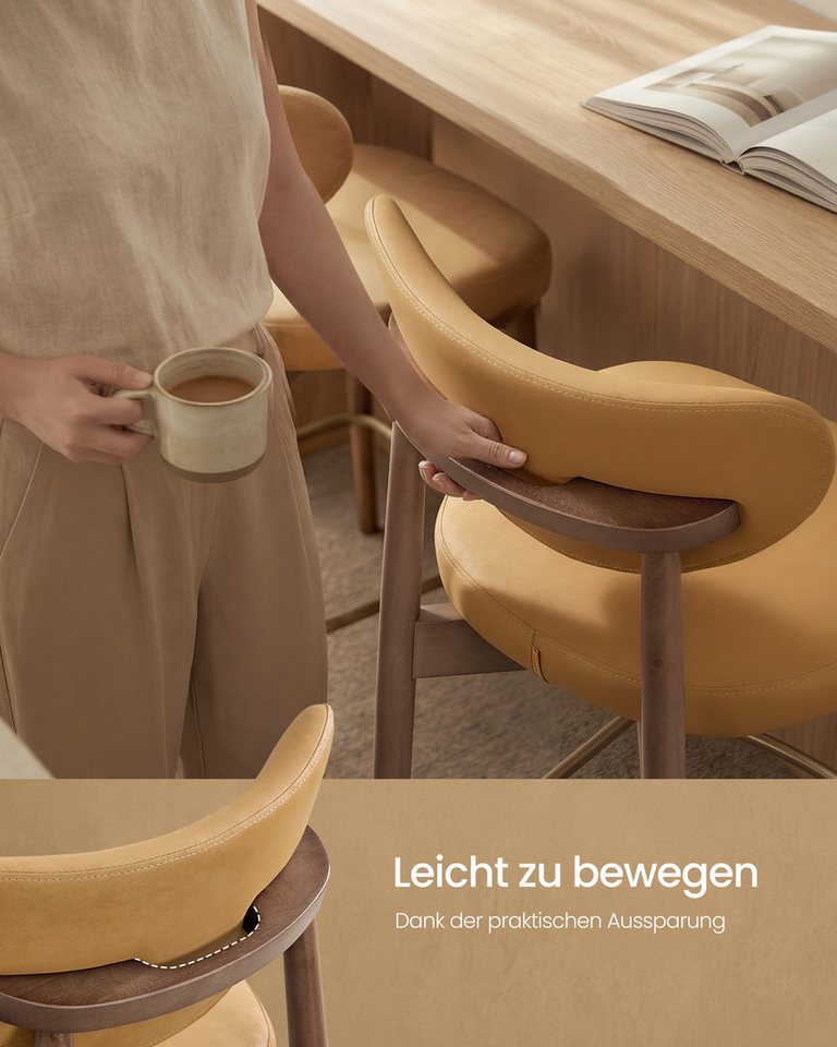 VASAGLE Barhocker Barhocker 2/4er Set Tresenhocker (2 St., 2er), 50 x 51,5 x 95,5 cm, für Kücheninsel und Esszimmer, mit Rückenlehne – Bild 5 von 5