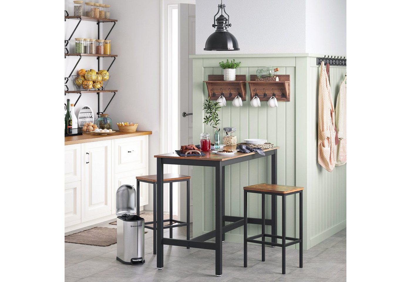 VASAGLE Barhocker 4er Set Barstuhl (Set, 2 St., 2er), 40 x 30 x 65 cm, für Küche, Wohnzimmer, Küchenstühle – Bild 3 von 5