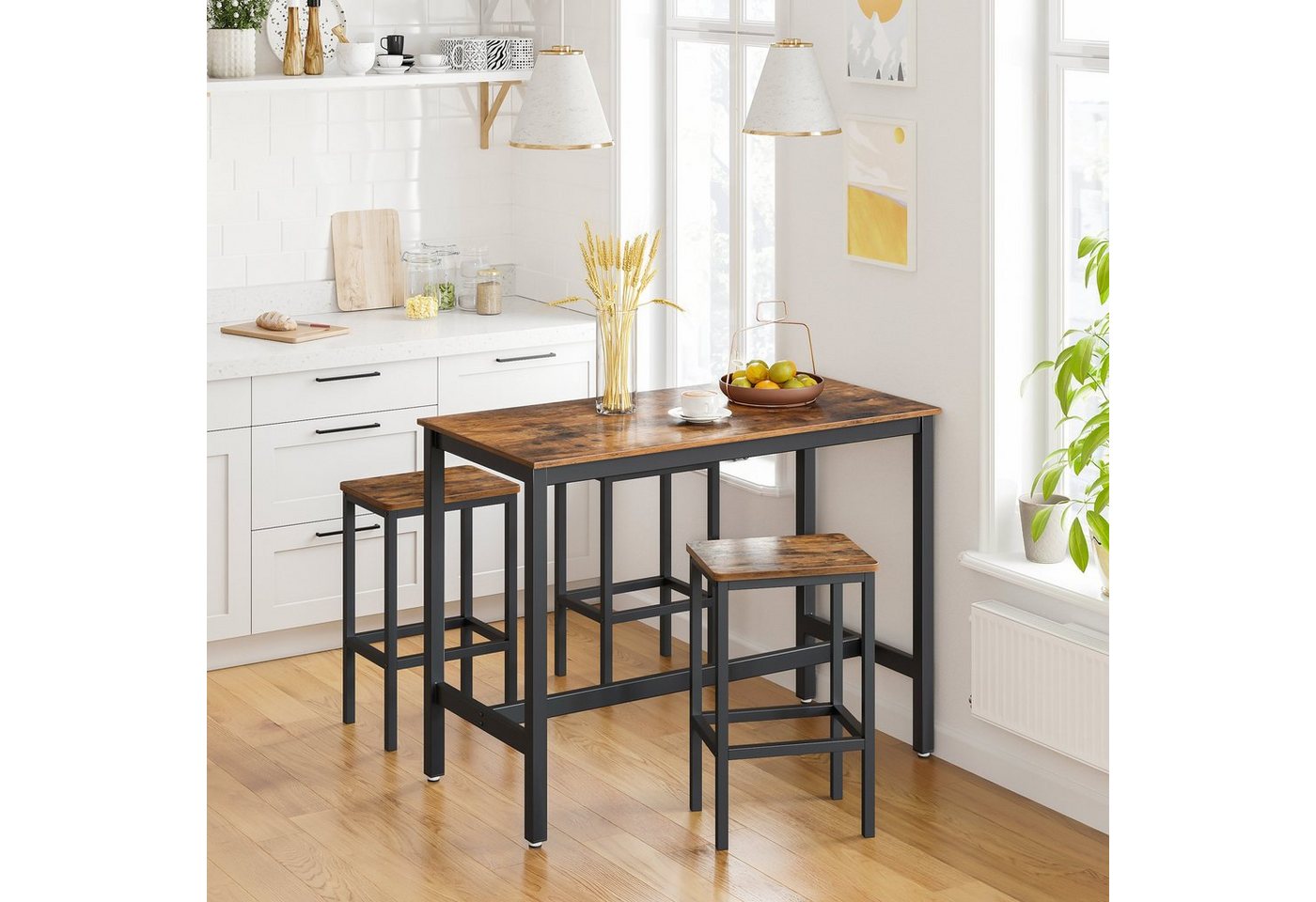 VASAGLE Barhocker 4er Set Barstuhl (Set, 2 St., 2er), 40 x 30 x 65 cm, für Küche, Wohnzimmer, Küchenstühle – Bild 5 von 5