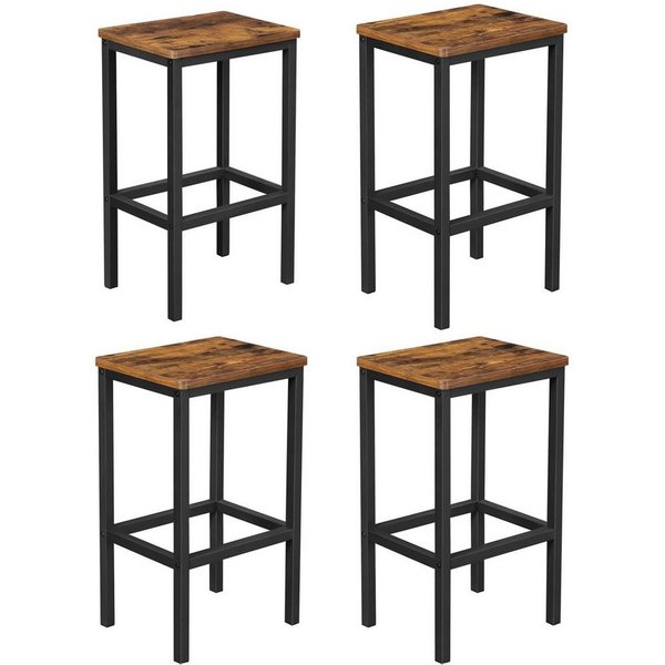 VASAGLE Barhocker 4er Set Barstuhl (Set, 4 St., 4er), für Küche, Wohnzimmer, Industrie-Design, Küchenstühle
