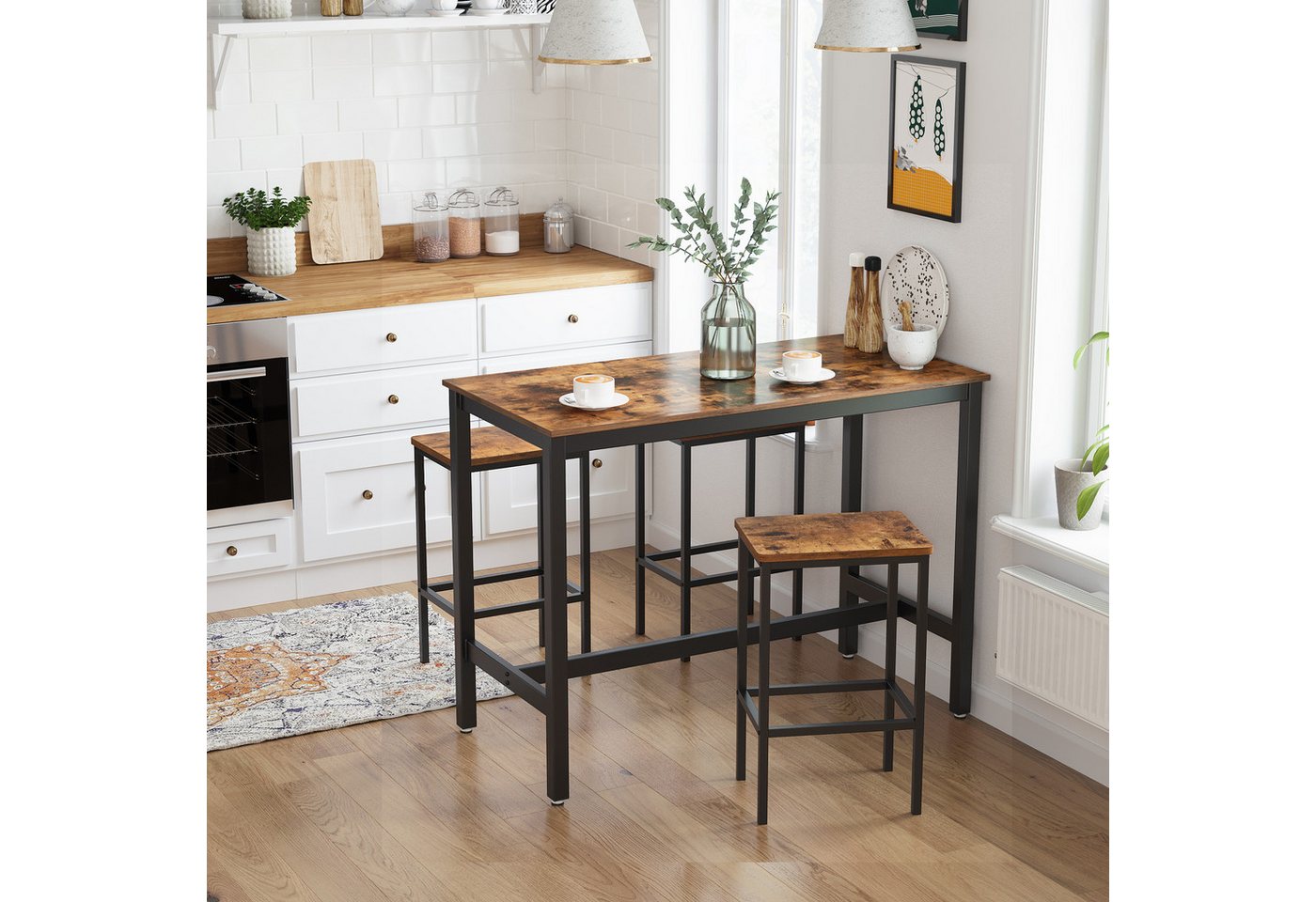 VASAGLE Barhocker 4er Set Barstuhl (Set, 4 St., 4er), für Küche, Wohnzimmer, Industrie-Design, Küchenstühle – Bild 4 von 5