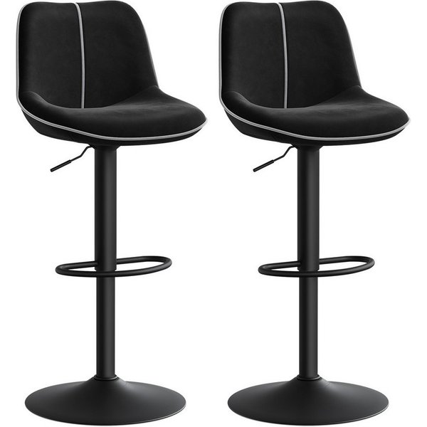 VASAGLE Barhocker Barstühle (2er), 2 Barhocker, 2 Barstühle, höhenverstellbar, drehbar