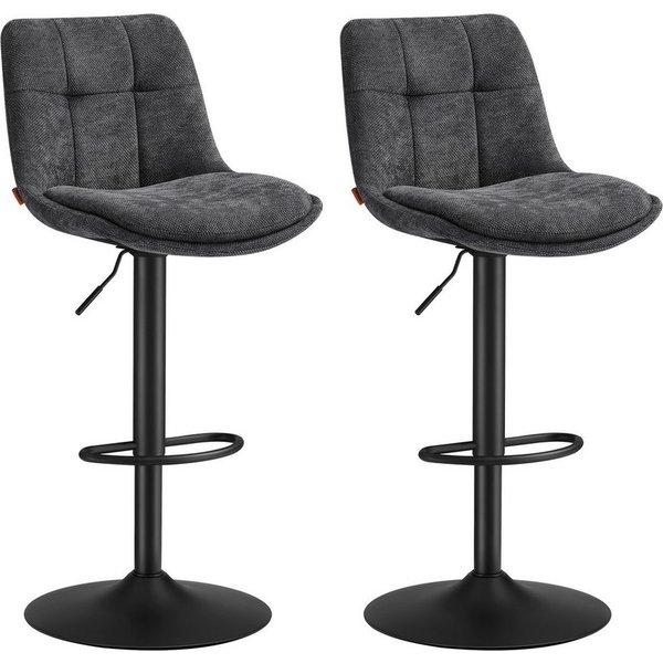VASAGLE Barhocker Barstühle höhenverstellbar (Set, 2 St), Esszimmer, mit Rückenlehne und Fußstütze, drehbare Küchenhocker, Theke
