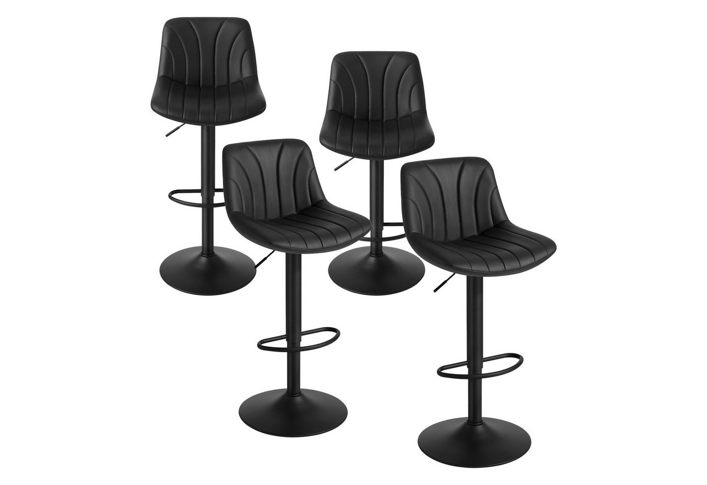 VASAGLE Barhocker Barstuhl, Küchenhocker, höhenverstellbar, um 360° drehbar (4 St., 4er Set), 46,5 x 43 x (88-108) cm (T x B x H), für Esszimmer, Küche – Bild 2 von 5