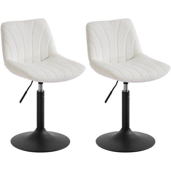VASAGLE Barhocker Schminkhocker Schminkstuhl höhenverstellbar (2 St., 2er Set), 46,5 x 43 x (65,5-77,5) cm (T x B x H), für Esszimmer, Küche