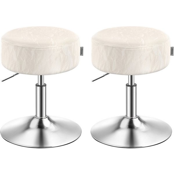 VASAGLE Barhocker Schminkhocker Schminkstuhl höhenverstellbar, 1/2er Set (2 St), für Schlafzimmer, Küche, 360° drehbar, dicke Polsterung, modern
