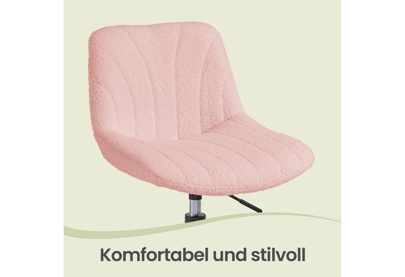 VASAGLE Barhocker Schminkhocker Schminkstuhl höhenverstellbar (1 St), für Schlafzimmer, Esszimmer, um 360° drehbar, mit Rückenlehne – Bild 4 von 5