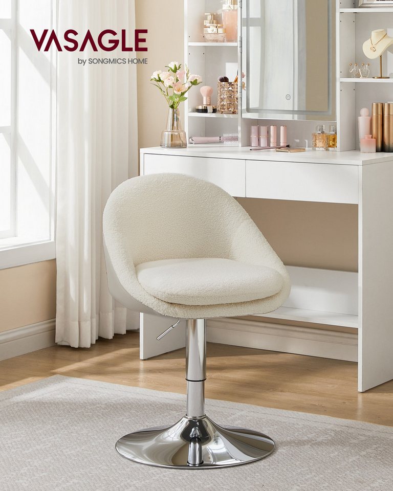 VASAGLE Barhocker Stuhl mit Rückenlehne (1 St), höhenverstellbar, 360° drehbar, mit Sockel – Bild 2 von 5