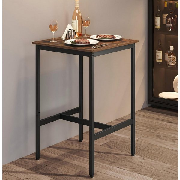 VASAGLE Bartisch Küchentisch,Stehtisch, 60 x 60 x 92 cm, für Küche, Wohnzimmer, einfache Montage, hoch