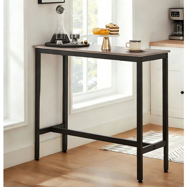 VASAGLE Bartisch Küchentisch, Küchentresen, rechteckiger Stehtisch, Metallgestell, 40 x 100 x 90 cm, einfacher Aufbau, Industrie-Design
