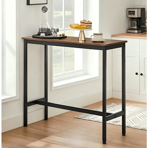 VASAGLE Bartisch Küchentisch, Küchentresen, rechteckiger Stehtisch, Metallgestell, 40 x 100 x 90 cm, einfacher Aufbau, Industrie-Design