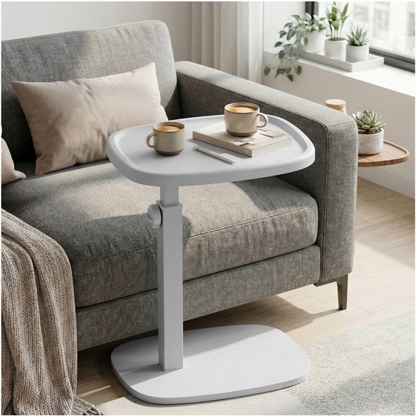 VASAGLE Beistelltisch C-Form, höhenverstellbarer Couchtisch, für kleine Räume, Wohnzimmer, Sofatisch, Wohnzimmer Schlafzimmer, 30 x 40 x 69 cm