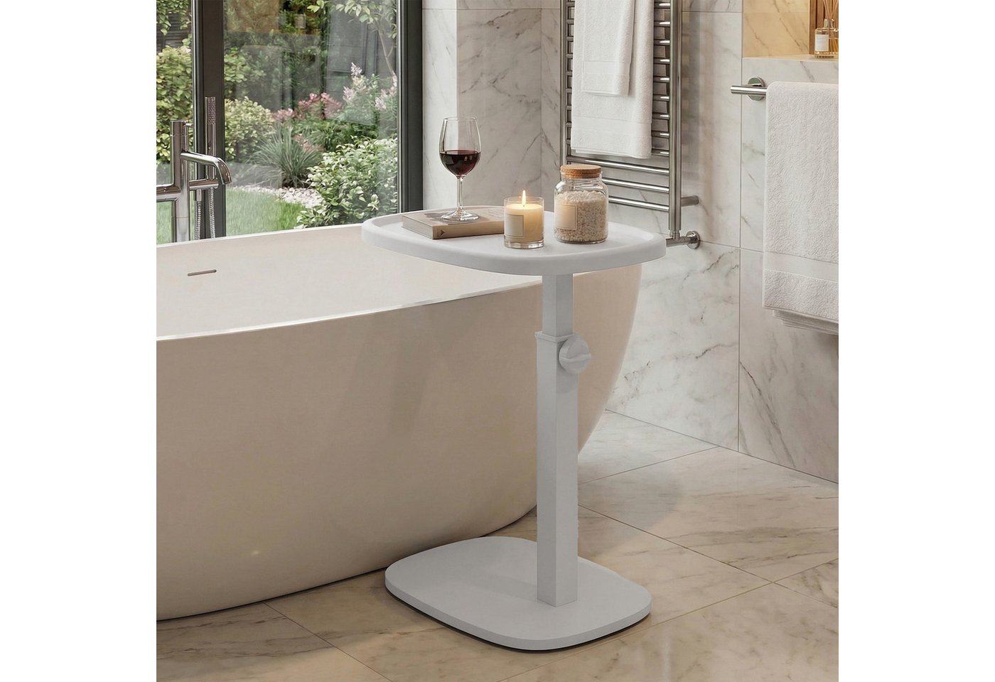 VASAGLE Beistelltisch C-Form, höhenverstellbarer Couchtisch, für kleine Räume, Wohnzimmer, Sofatisch, Wohnzimmer Schlafzimmer, 30 x 40 x 69 cm – Bild 2 von 5