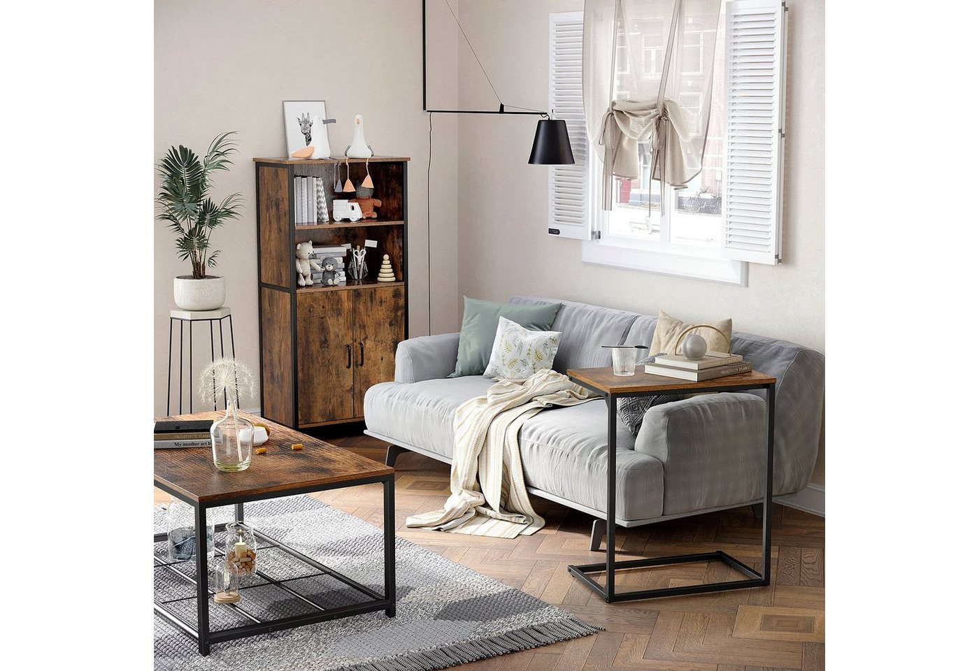 VASAGLE Beistelltisch couch, Kleiner Sofatisch, Kaffeetisch, Arbeiten im Bett oder auf dem Sofa, einfacher Aufbau, stabil – Bild 4 von 5