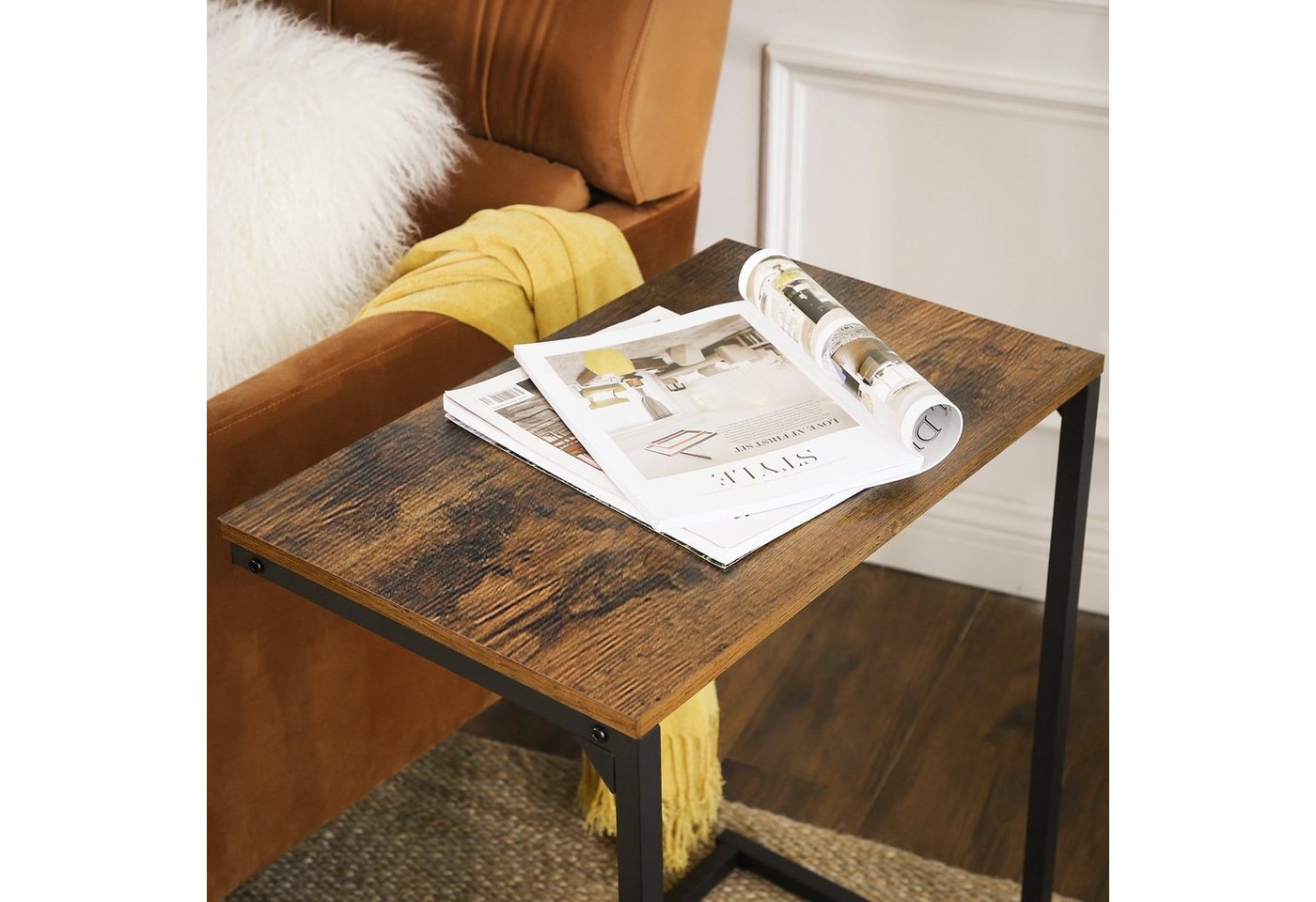 VASAGLE Beistelltisch couch, Kleiner Sofatisch, Kaffeetisch, Arbeiten im Bett oder auf dem Sofa, einfacher Aufbau, stabil – Bild 5 von 5