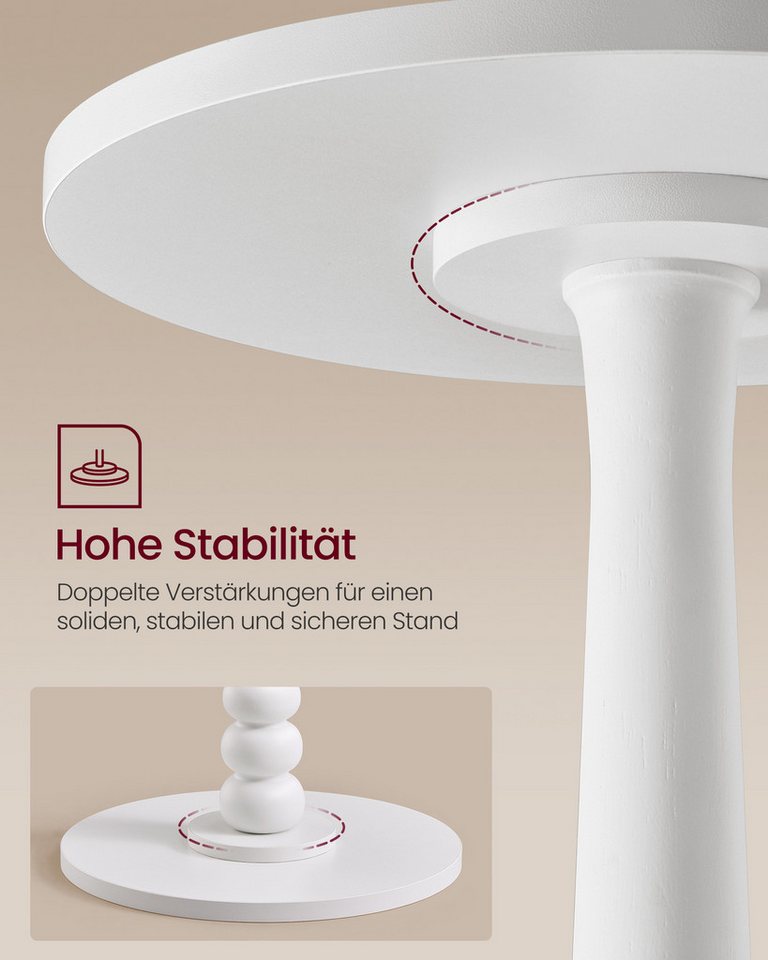 VASAGLE Beistelltisch rund, kleiner Sofatisch, Nachttisch, Bein aus Massivholz, Mid-Century-Modern-Stil, für Schlafzimmer – Bild 5 von 5