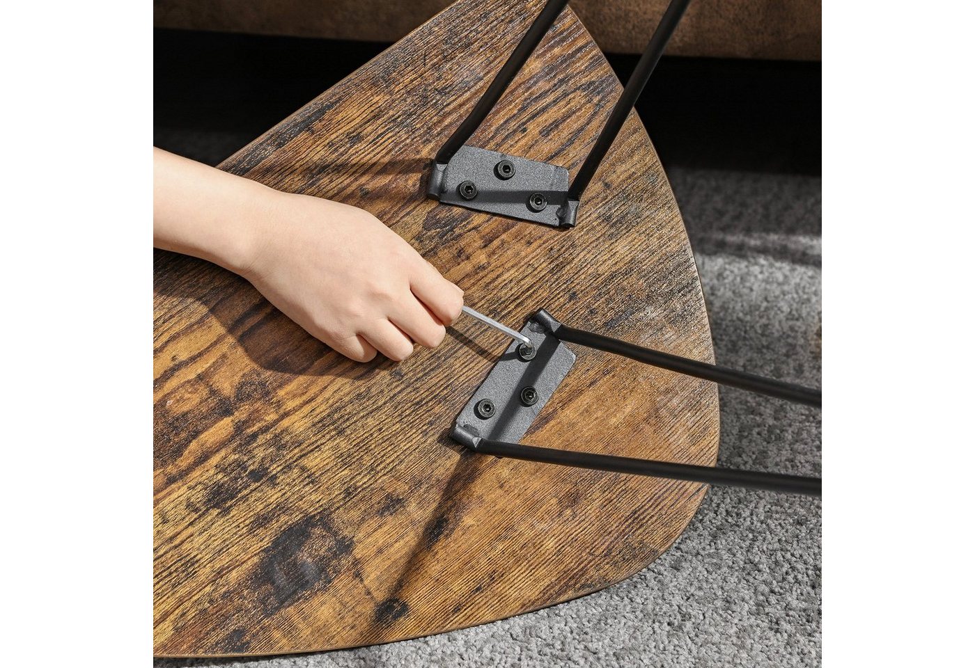 VASAGLE Beistelltisch Satztische 2er Set, für Wohnzimmer, Esszimmer, Schlafzimmer, Couchtische, Industrie-Design – Bild 4 von 5