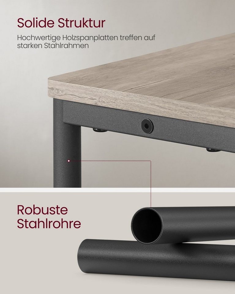 VASAGLE Beistelltisch schmal, Nachttisch, für Wohnzimmer, Schlafzimmer, 18 x 45 x 58 cm, mit Ladefunktion, Couchtisch, 3 Ablagen, meliert-tintenschwarz – Bild 5 von 5