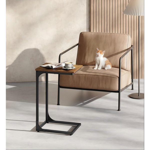 VASAGLE Beistelltisch Sofatisch, C Form, Couchtisch, mit Metallgestell (1-St), industriell, für Wohnzimmer, Schlafzimmer, 30 x 40 x 62 cm