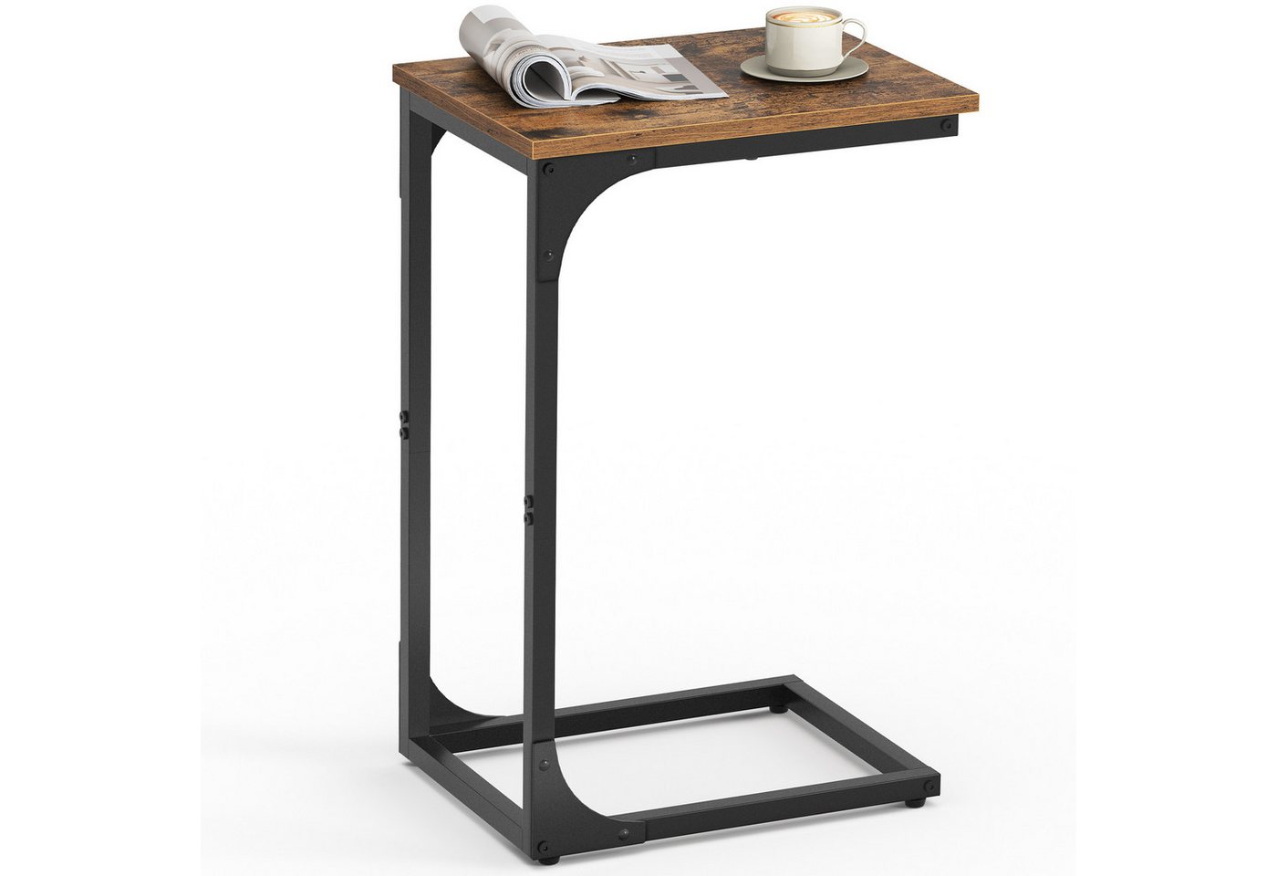 VASAGLE Beistelltisch Sofatisch, C Form, Couchtisch, mit Metallgestell (1-St), industriell, für Wohnzimmer, Schlafzimmer, 30 x 40 x 62 cm – Bild 2 von 5