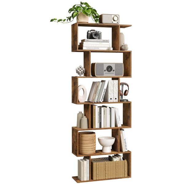 VASAGLE Bücherregal 2er Set Standregal mit 6 Ebenen, 1-tlg., Wohnzimmer Schlafzimmer Büro, freistehend, modern, zur Präsentation