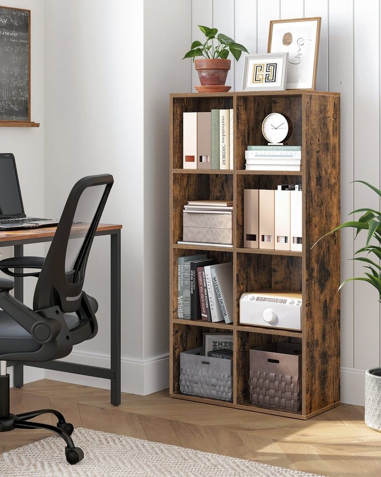 VASAGLE Bücherregal Bücherschrank, Würfelregal, freistehendes Aufbewahrungsregal, mit 8 Fächern, für Wohnzimmer, Schlafzimmer, Büro und Kinderzimmer – Bild 2 von 5