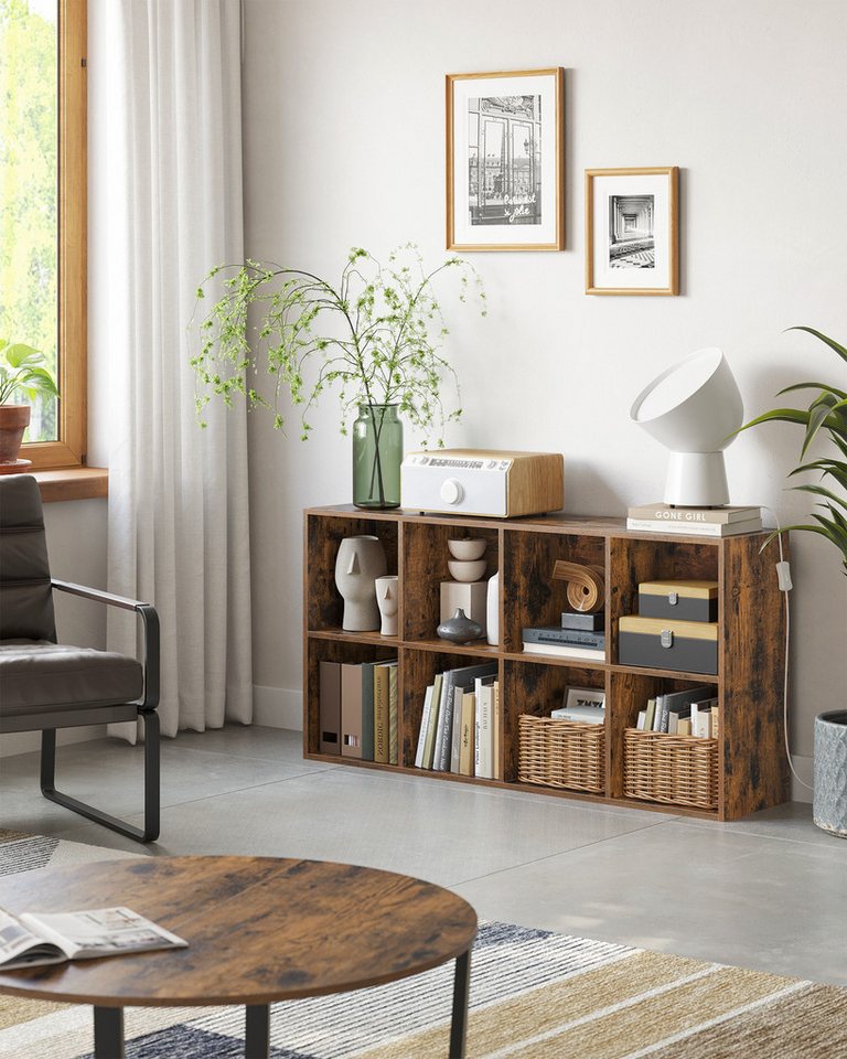 VASAGLE Bücherregal Bücherschrank, Würfelregal, freistehendes Aufbewahrungsregal, mit 8 Fächern, für Wohnzimmer, Schlafzimmer, Büro und Kinderzimmer – Bild 3 von 5