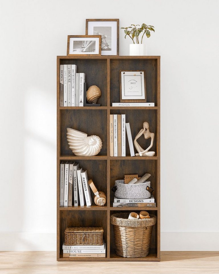 VASAGLE Bücherregal Bücherschrank, Würfelregal, freistehendes Aufbewahrungsregal, mit 8 Fächern, für Wohnzimmer, Schlafzimmer, Büro und Kinderzimmer – Bild 4 von 5