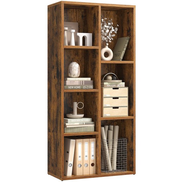 VASAGLE Bücherregal Bücherschrank, Würfelregal, freistehendes Aufbewahrungsregal, mit 7 Fächern, für Wohnzimmer, Schlafzimmer, Büro und Kinderzimmer