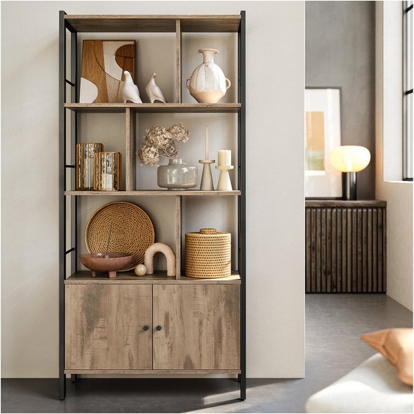 VASAGLE Bücherregal geräumiger Bücherschrank mit 4 offenen Ebenen, freistehendes Regal mit Stahlgestell für Wohnzimmer, Küche und Büro