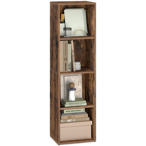 VASAGLE Bücherregal mit verstellbaren Ablagen, für Wohnzimmer, Homeoffice, Schlafzimmer, 4-stöckiges Regal, offenes Aufbewahrungsregal, 24 x 30 x 106 cm