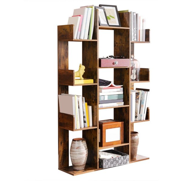 VASAGLE Bücherregal Regal, Standregal mit 13 Fächern, Aufbewahrungsregal, 25 x 86 x 140 cm