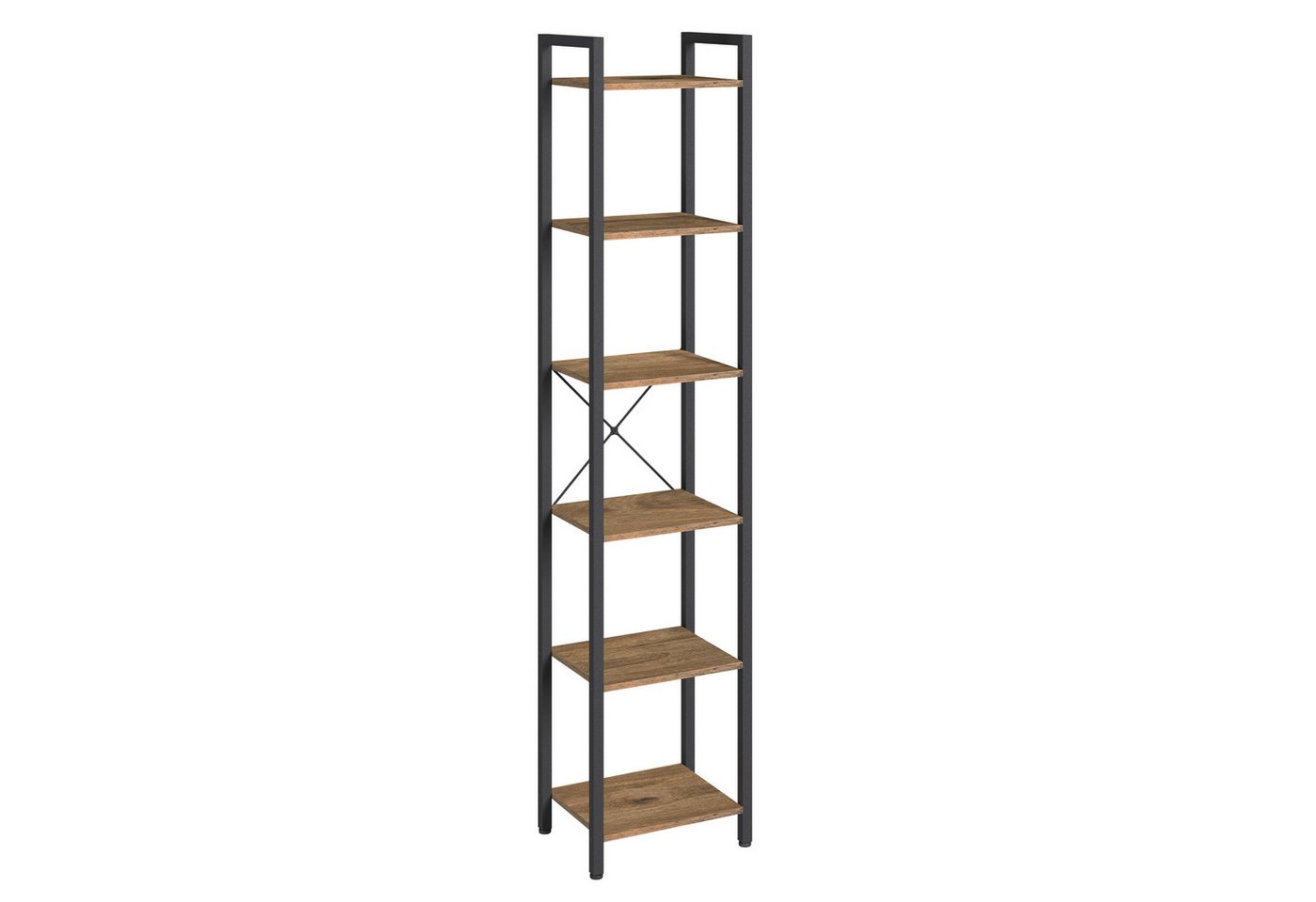 VASAGLE Bücherregal Standregal mit 5/6 Ebenen, aus Stahl, Lagerregal, 6 Ebenen, Bücherregal, Stahlrahmen – Bild 3 von 5