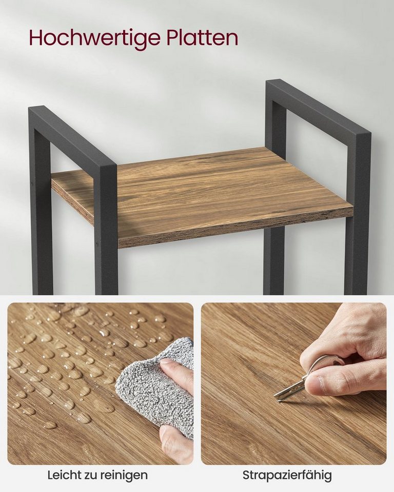 VASAGLE Bücherregal Standregal mit 5/6 Ebenen, aus Stahl, Lagerregal, 6 Ebenen, Bücherregal, Stahlrahmen – Bild 5 von 5