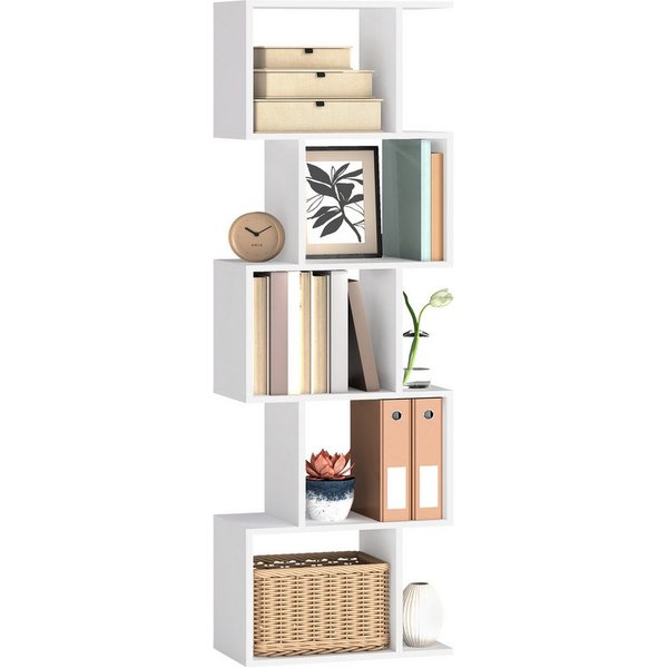 VASAGLE Bücherregal Standregal mit 5 Ebenen, 24 x 40 x 159 cm, Wohnzimmer Schlafzimmer, freistehend, modern, Regal
