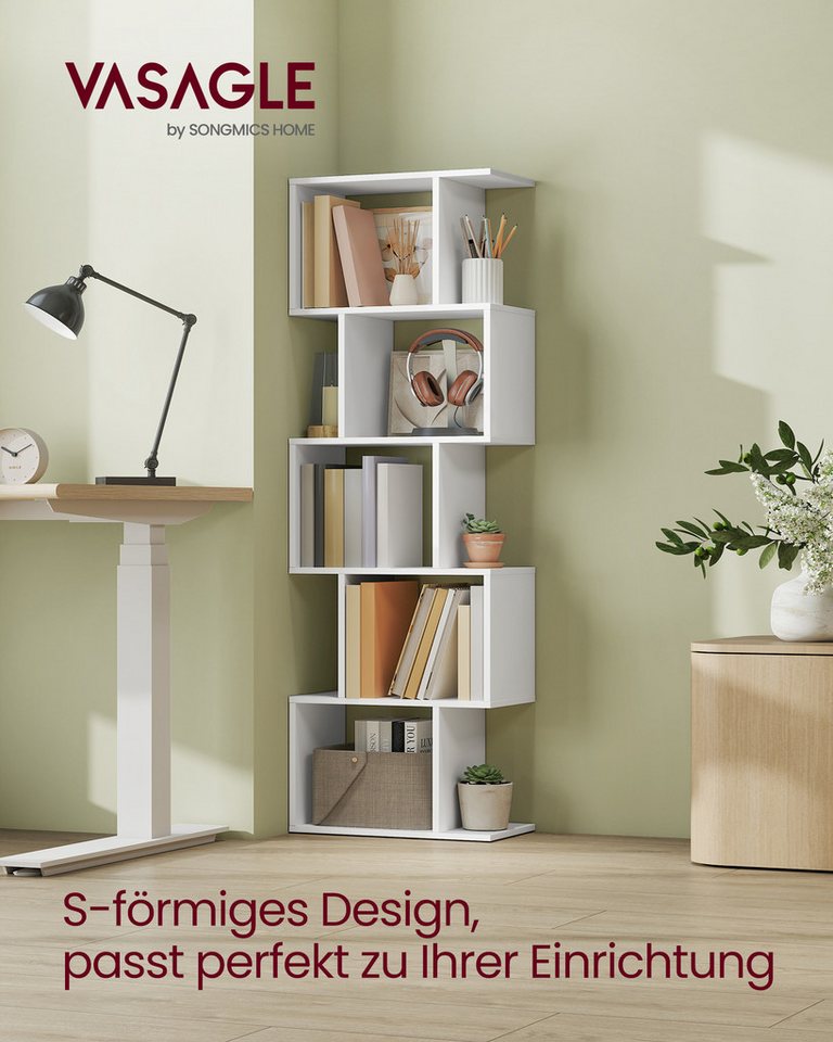 VASAGLE Bücherregal Standregal mit 5 Ebenen, 24 x 40 x 159 cm, Wohnzimmer Schlafzimmer, freistehend, modern, Regal – Bild 3 von 5