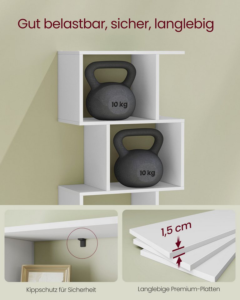 VASAGLE Bücherregal Standregal mit 5 Ebenen, 24 x 40 x 159 cm, Wohnzimmer Schlafzimmer, freistehend, modern, Regal – Bild 5 von 5