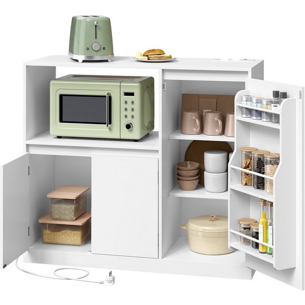 VASAGLE Buffet KAILYN Kollektion-Küchenschrank, Aufbewahrungsschrank, 40 x 90 x 90 cm (mit Arbeitsplatte, Mikrowellenregal) Sideboard, mit 1 offenem Fach, 3 Tür