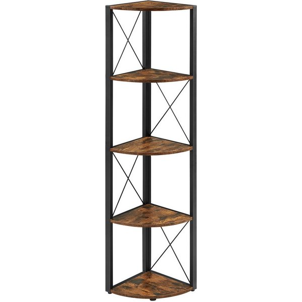 VASAGLE Eckregal 160 cm hoch, Bücherregal, für Wohnzimmer, Bad, Küche, Flur, Standregal, Aufbewahrungsregal, einfache Montage