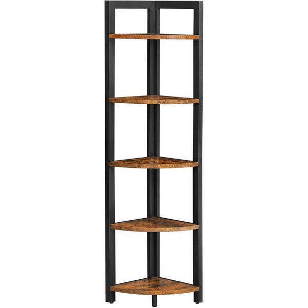 VASAGLE Eckregal, 5 Ablagen, Bücherregal, Aufbewahrungsregal, multifunktional