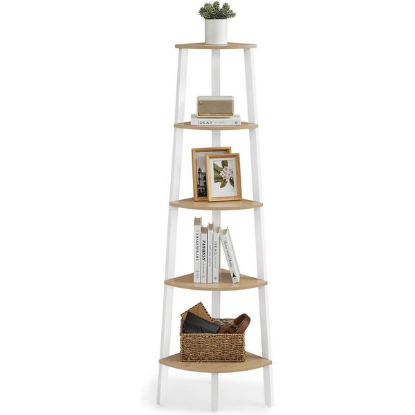 VASAGLE Eckregal Bücherregal, Bücherregal, mit 4/5 Ebenen, H: 125/159cm, mit Stahlrahmen