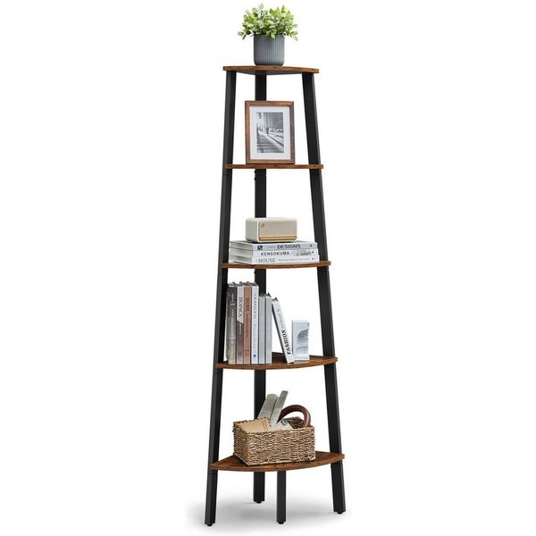 VASAGLE Eckregal Bücherregal, Bücherregal, mit 4/5 Ebenen, H: 125/159cm, mit Stahlrahmen