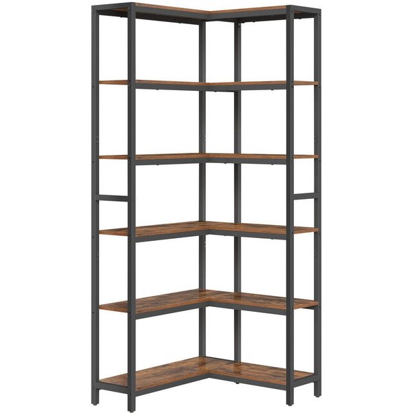 VASAGLE Eckregal Bücherregal mit 6 Ebenen, Aufbewahrungsregal, modern, für Wohnzimmer, Schlafzimmer, 24 x 102 x 175,2 cm