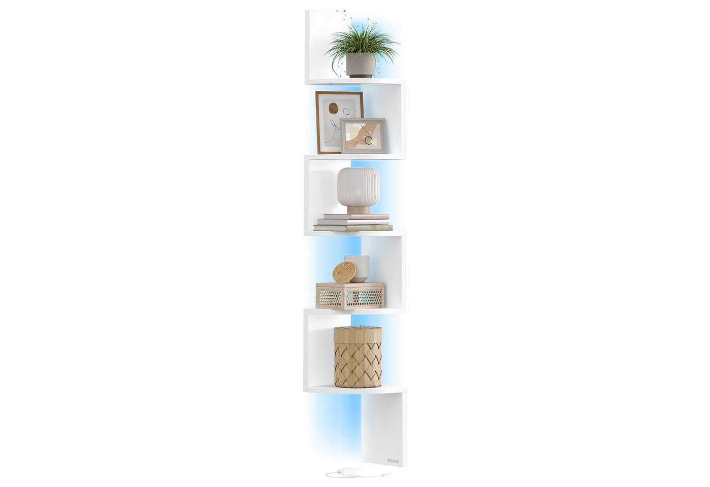 VASAGLE Eckregal Wandregal Schweberegal Bücherregal Pflanzenregal, Schlafzimmer Wohnzimmer Badezimmer, für Bücher, Schweberegal – Bild 2 von 5