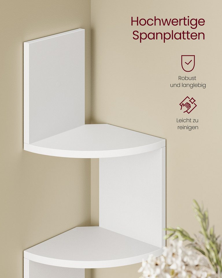 VASAGLE Eckregal Wandregal Schweberegal Bücherregal Pflanzenregal, Schlafzimmer Wohnzimmer Badezimmer, für Bücher, Schweberegal – Bild 5 von 5