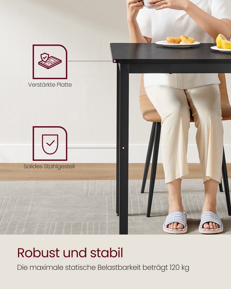 VASAGLE Esstisch Esszimmerstuhl, Küchenstuhl, 2er/4er/6er Set, bis 120 kg belastbar – Bild 5 von 5