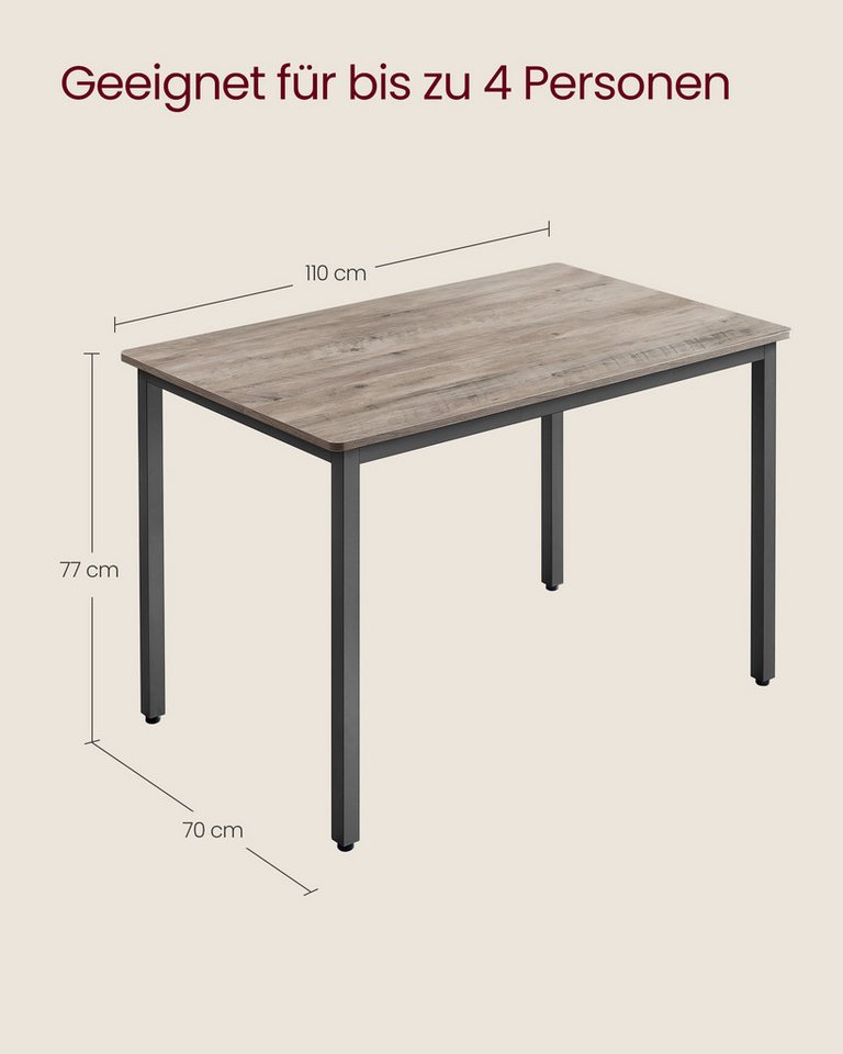 VASAGLE Esstisch Esszimmerstuhl, Küchenstuhl, 2er/4er/6er Set, bis 120 kg belastbar – Bild 3 von 5